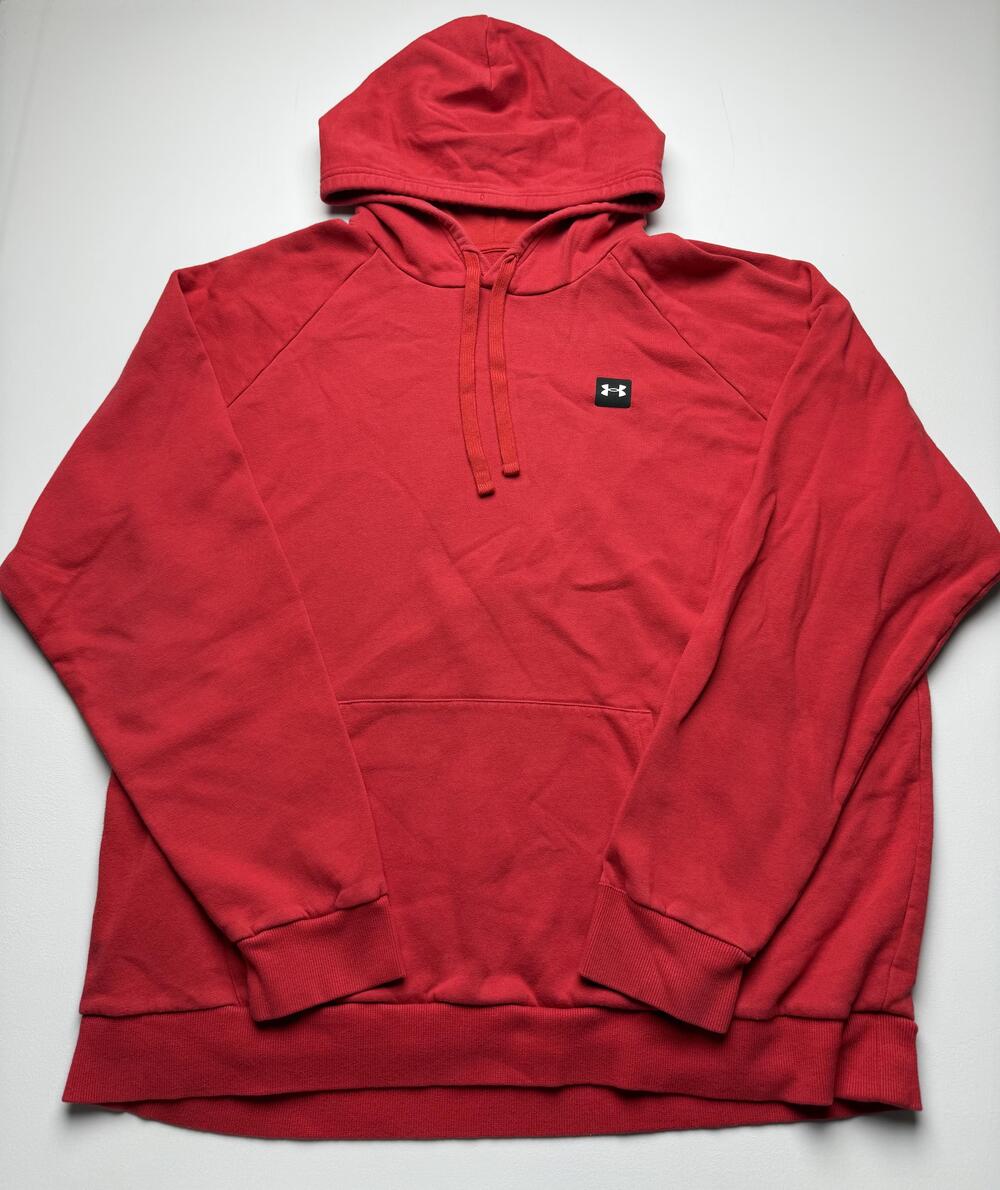 Under Armour Hoodie Sweatshirt Mens 3XL Red Pullover Fleece Logo ColdGear